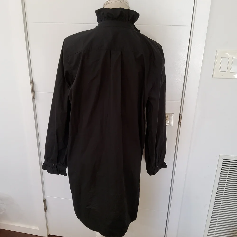 J. Crew Black Poplin Cottage Shirt Dress Size 12